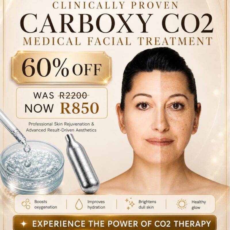 CARBOXY CO2 FACIAL TREATMENT - Now R850 from R2,200 (VOUCHER)